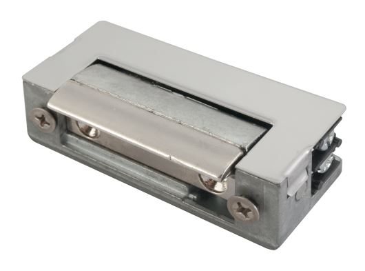 Szimmetrikus, állítható zárnyelvű, feszültségre nyitó, 24V DC elektromos zár, DORCAS-54-NF-424